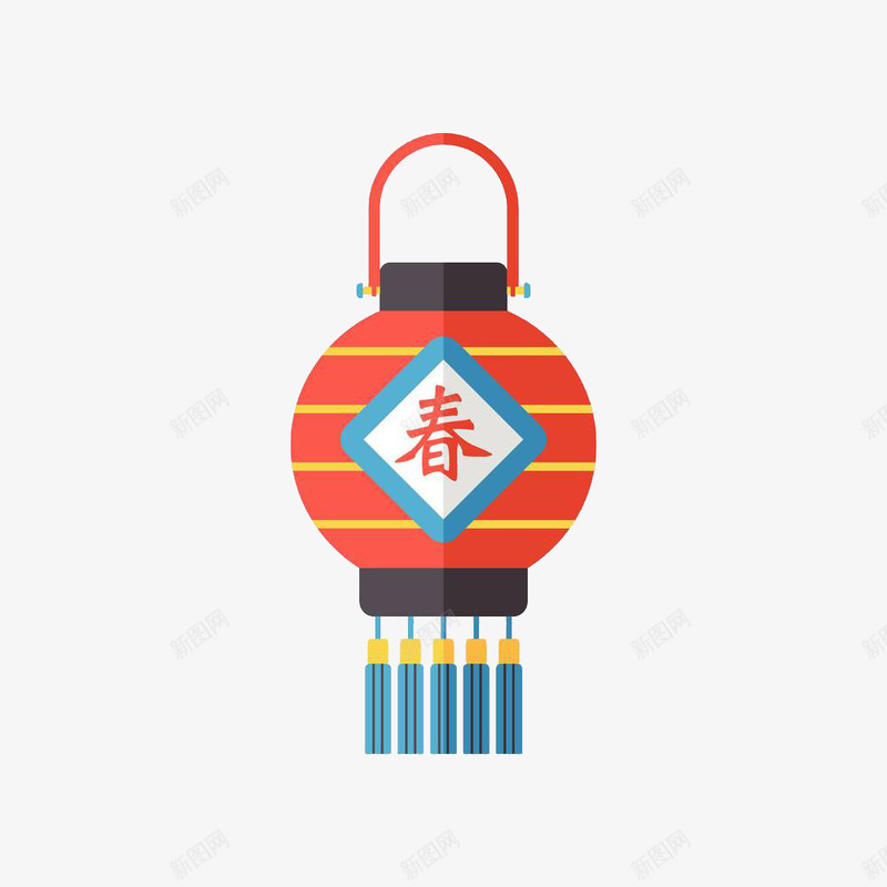 卡通红灯笼春节图png免抠素材_88icon https://88icon.com 卡通 古典风 喜庆 年味 插图 灯笼 福字 红色的 艺术字