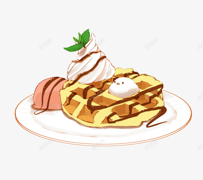 华夫饼小鸡png免抠素材_88icon https://88icon.com waffle 卡通 可爱 小鸡崽 手绘 甜点 萌 蛋糕 面包 食品 食品海报插画 食物