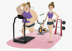 减肥女孩女人健身减肥插画高清图片