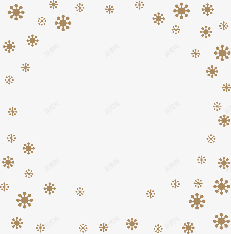 褐色雪花框架png免抠素材_88icon https://88icon.com 冬天 冬季 落雪 褐色雪花 边框纹理 雪花片 飘雪