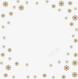 褐色雪花框架素材