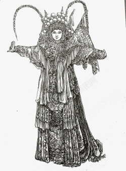 墨水画人物素材