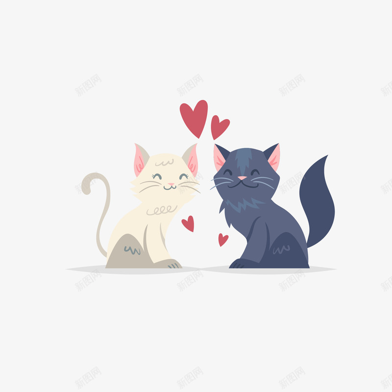 卡通爱情小猫矢量图eps免抠素材_88icon https://88icon.com 卡通 卡通动物 卡通的 可爱 可爱动物 可爱的动物 爱情小猫 矢量图
