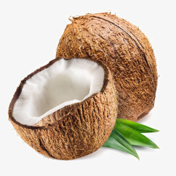 果实切开新鲜的椰子高清图片