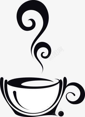 可爱咖啡杯冒着热气的咖啡图标图标