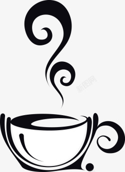 可爱咖啡杯冒着热气的咖啡图标高清图片
