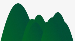 绿色远山背景绿色圆弧远山元素高清图片