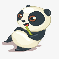 拿着竹子的熊猫矢量图素材