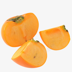 水果甜脆柿子切瓣实物素材