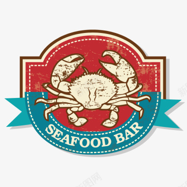 五香小龙虾餐饮标签矢量图图标图标
