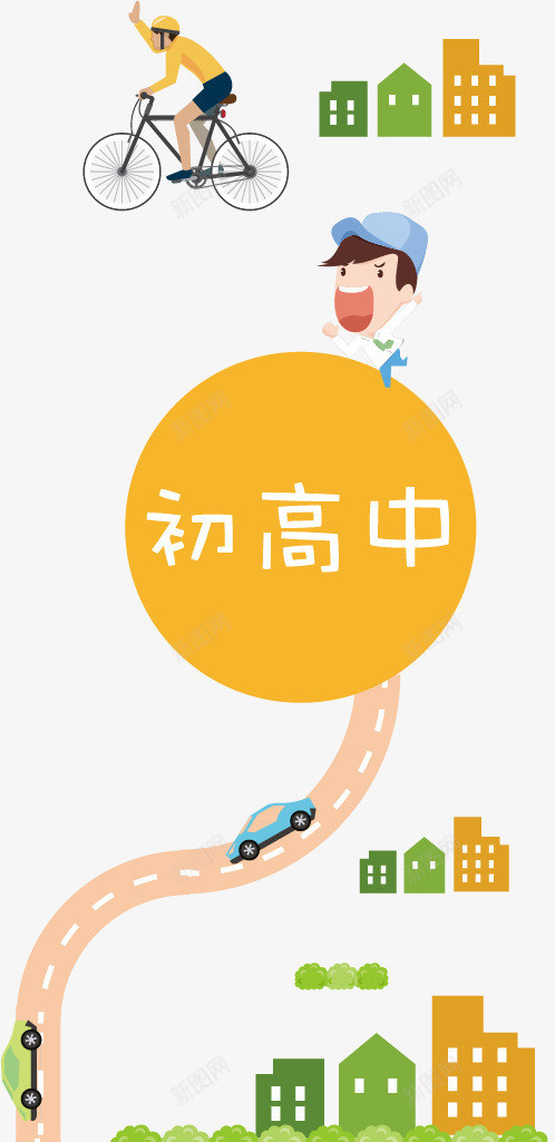 骑自行车初高中png免抠素材_88icon https://88icon.com 初高中 学校 自行车 自行车矢量