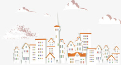 彩色燕子折纸都市生活折纸插画图矢量图高清图片