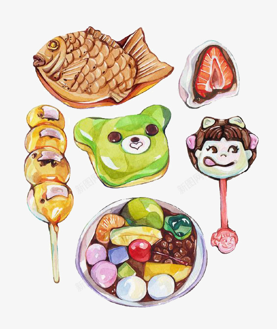 零食png免抠素材_88icon https://88icon.com 不二家 卡通 手绘 插画 文艺 棒棒糖 水彩 清新 牛奶妹 糖果 美食 零食 鲷鱼烧