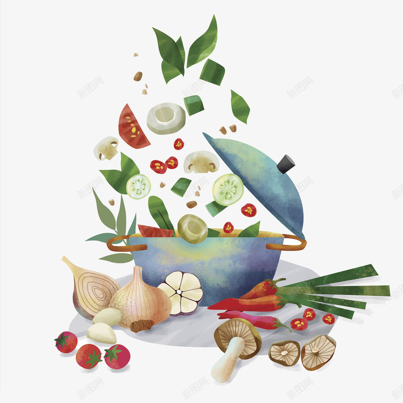 新鲜多样食材插画png免抠素材_88icon https://88icon.com 圣女果 新鲜 新鲜多样食材插画 杏鲍菇 洋葱 火锅 蒜 蘑菇 辣椒