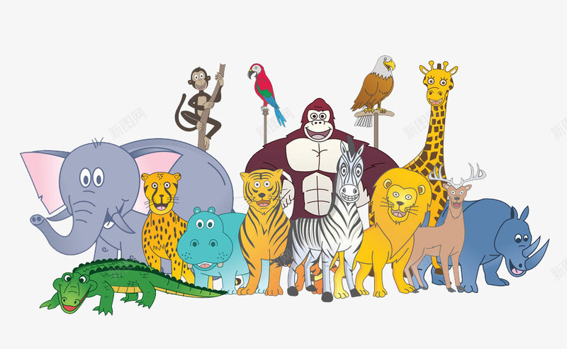 森林动物集合png免抠素材_88icon https://88icon.com 动物 动物园 动物王国 动物群 卡通 插画 森林物种 物种 群体 野生 集合