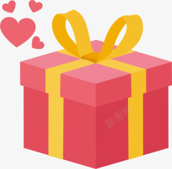 爱心盒子情人节红色立体礼盒高清图片