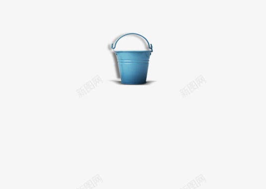 蓝色带手挽水桶油漆桶提水图标图标