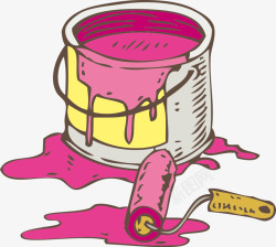 罐用的粉色油漆矢量图素材
