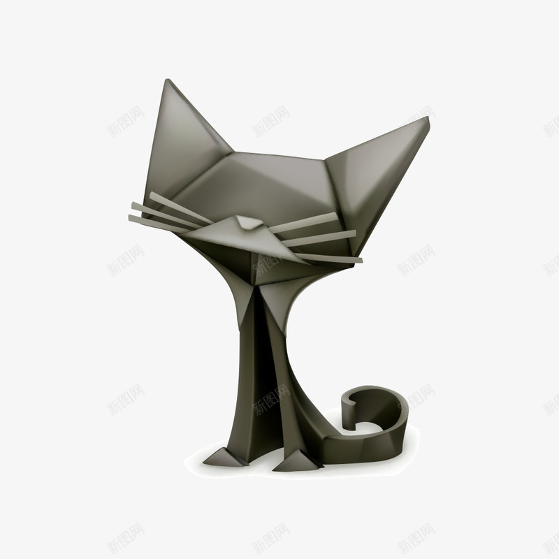 折纸猫咪png免抠素材_88icon https://88icon.com 可爱 坐着的猫咪 小猫 折纸 折纸状猫咪 猫 猫咪 猫咪创意设计 猫咪尾巴 立体感 黑色的猫 黑色科技感猫咪