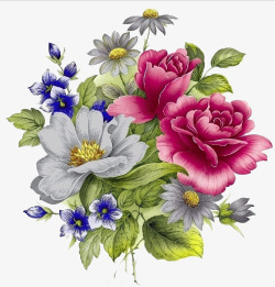 欧式无框画手绘唯美花朵图案高清图片