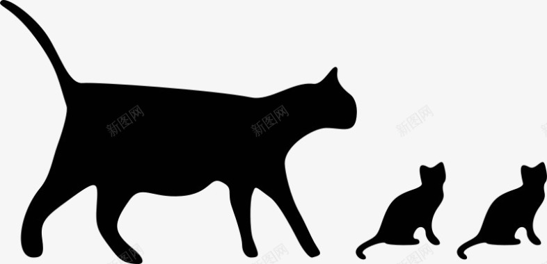 小猫咪抱枕黑色的卡通大猫咪小猫咪图标图标