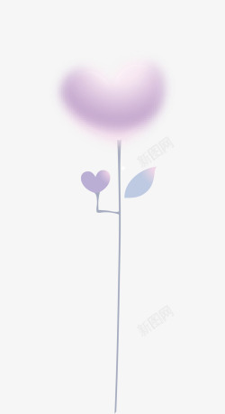 紫色梦幻情人节花束素材