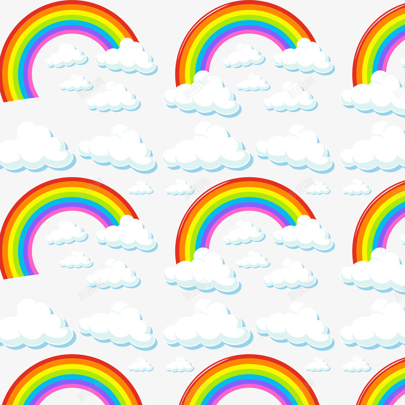 云朵和彩虹png免抠素材_88icon https://88icon.com 云朵 彩虹 抽象 抽象云 矢量背景