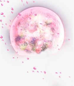 花月亮矢量素材粉色七夕情人节月亮高清图片
