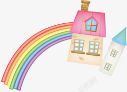 漂亮房子彩虹房子高清图片