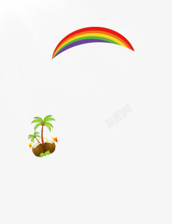 灞嬮彩虹椰树高清图片