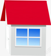 红色屋顶房屋建筑素材