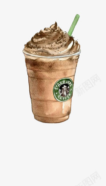 星冰乐卡通咖啡巧克力星冰乐图标图标