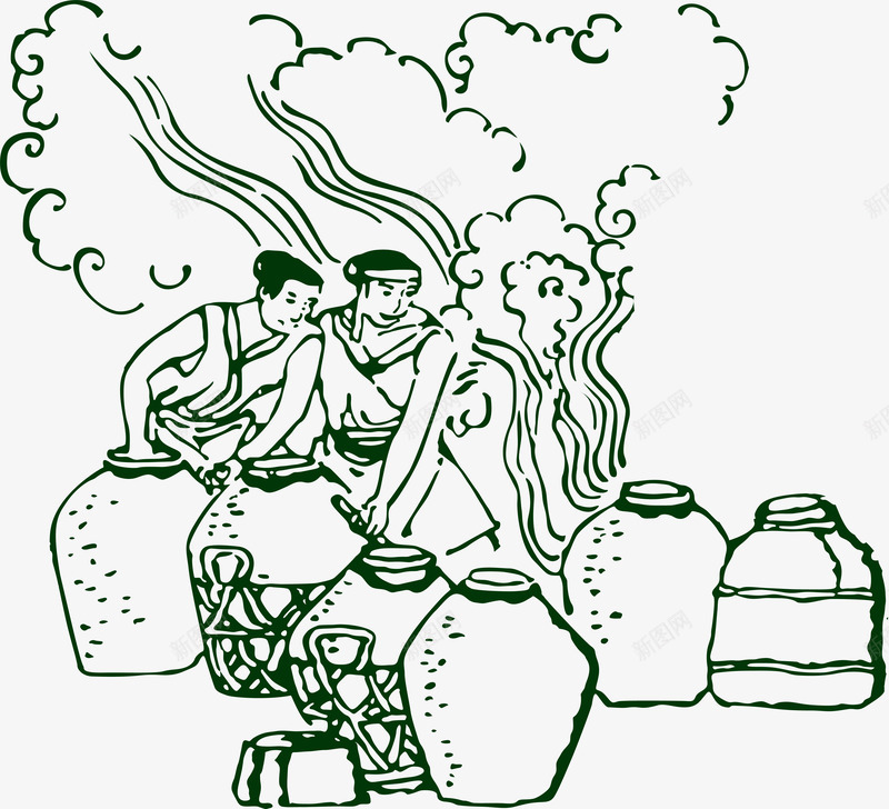 酿酒起灶png免抠素材_88icon https://88icon.com 古法酿酒 古法酿酒图 古法酿酒矢量 古法酿酒过程 酿酒插画 酿酒起灶 酿酒过程