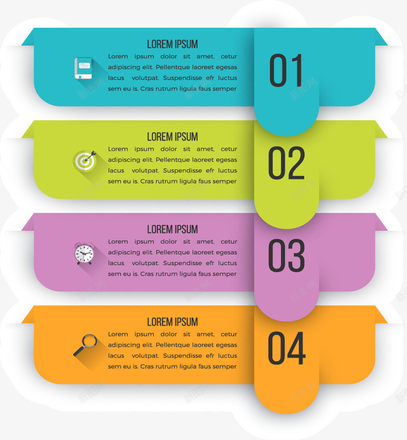 PPT信息图彩色png免抠素材_88icon https://88icon.com PPT PPT插图 个性信息图 商业 对话框 插画 数字 标题栏