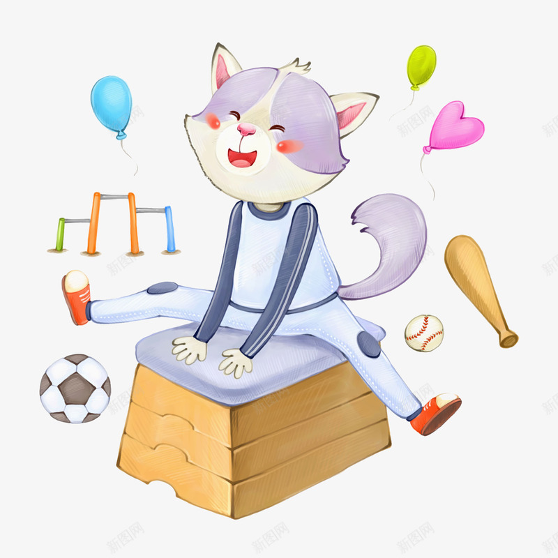 跳鞍马的小猫png免抠素材_88icon https://88icon.com 小猫 足球 运动的 锻炼 高兴地