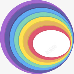 彩虹色圆圈标题框矢量图素材