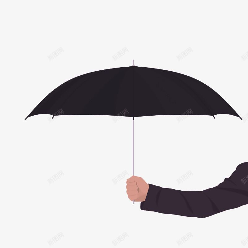 撑雨伞的人png免抠素材_88icon https://88icon.com 卡通 手 雨伞 黑色