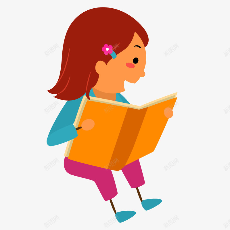 卡通女生学生看书矢量图ai免抠素材_88icon https://88icon.com 卡通 女生 学生 学生卡通 看书 矢量图
