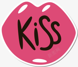 粉红色情人节亲吻嘴唇素材