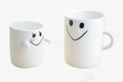 两个笑脸陶瓷杯子素材