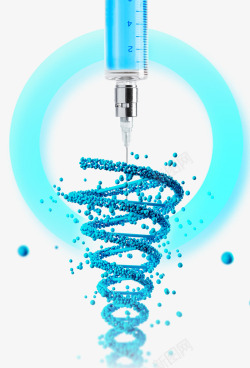 医学科技背景医疗科技蓝色创意合成打针广告高清图片