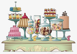 双层蛋糕架卡通糖果婚礼甜品台高清图片