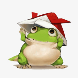 青蛙插画素材库戴帽子的小青蛙高清图片