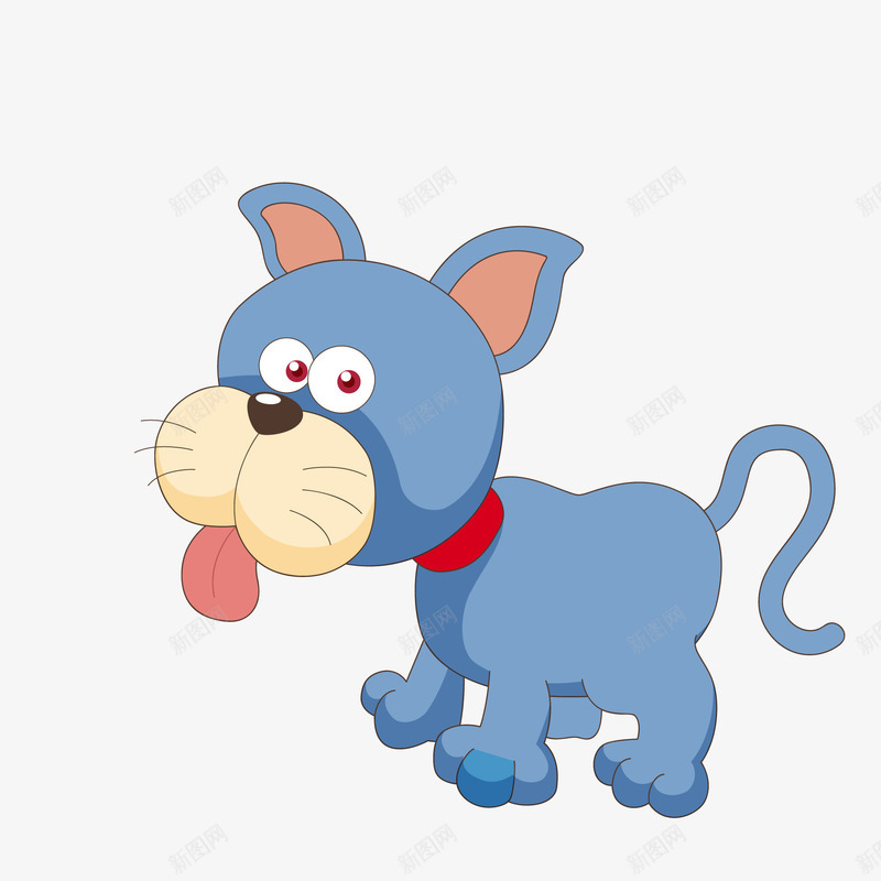 卡通吐舌头的小猫咪矢量图ai免抠素材_88icon https://88icon.com 动物设计 卡通 吐舌头 小猫咪 手绘 蓝色 矢量图