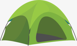 绿色野外度假帐篷矢量图素材