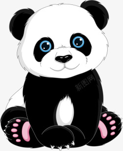 手绘黑眼圈熊猫眼可爱卡通熊猫高清图片