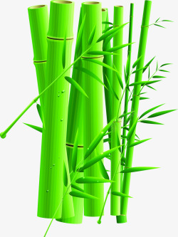 绿色卡通竹子创意装饰素材