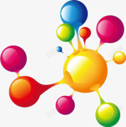 彩色3D分子分裂图png免抠素材_88icon https://88icon.com 圆球 彩色球球 科技创意图 立体图