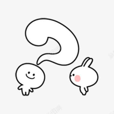手绘熊和兔子表情包之兔图标图标