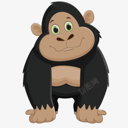 猩猩插画卡通动物猩猩矢量图高清图片